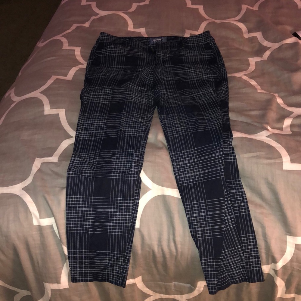 Plaid Navy Capris Dress Pants